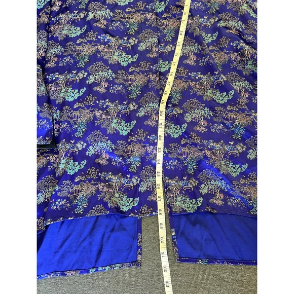 The Big‎ Shirt Carole Tomkins Asian Print Rayon Tunic Button Down Top Size 1 - Picture 8 of 8